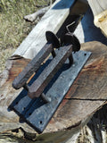 A Pair Of Blacksmithed Rail Spike Handles